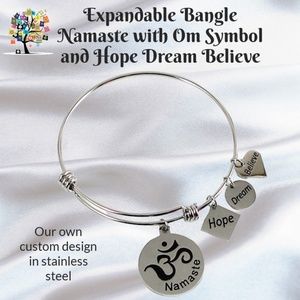 Expandable Charm Bangle Namaste Hope Dream Believe